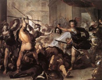 Luca Giordano : Perseus Fighting Phineus and his Companions